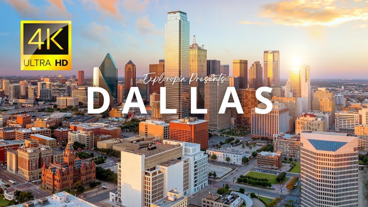 Dallas video footage from drone 4K