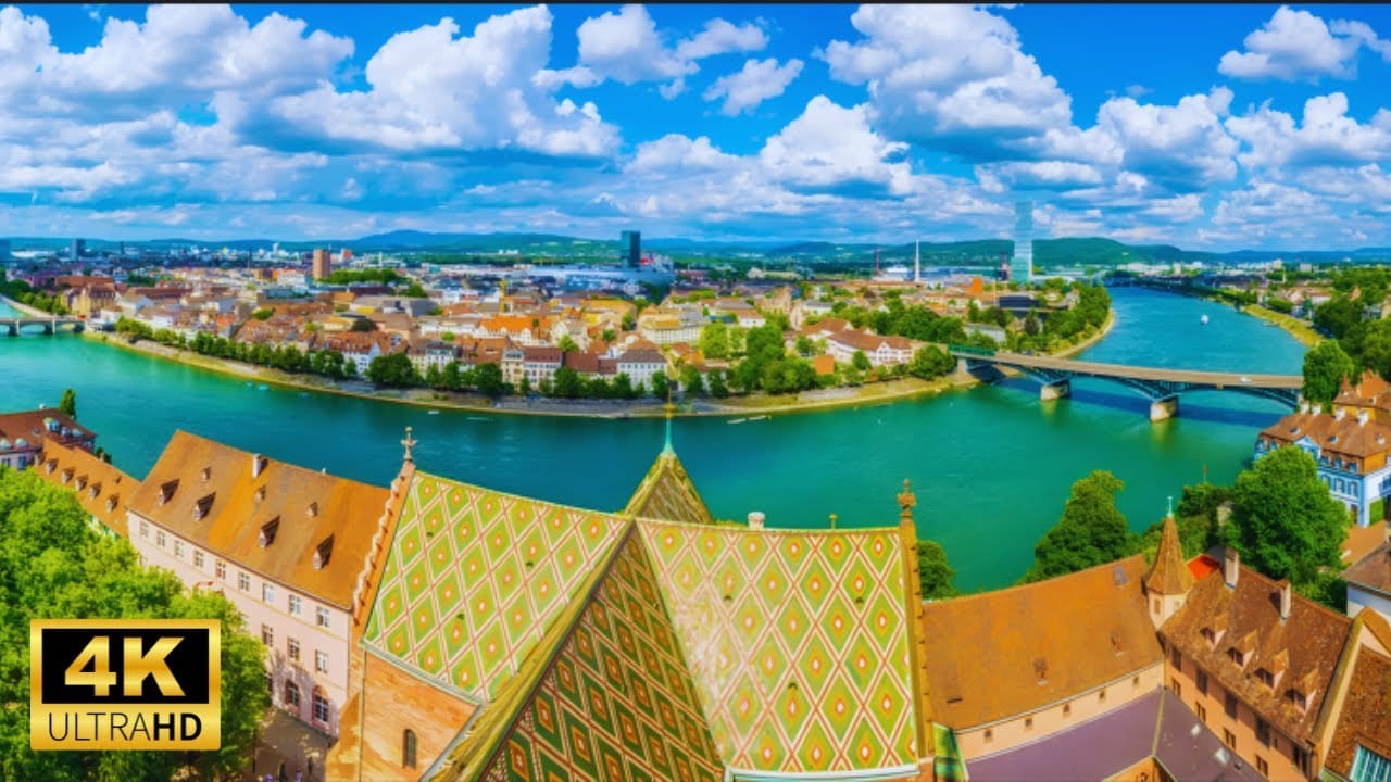 Базель. Съёмка с дрона в 4K