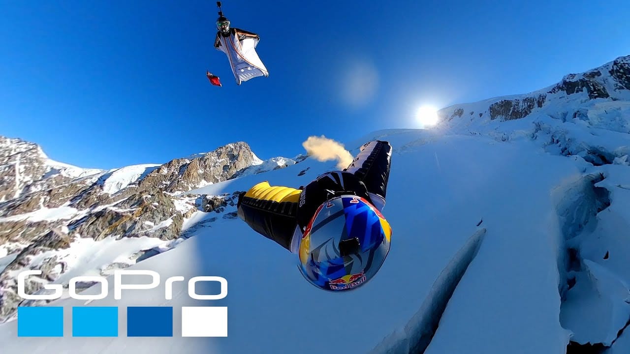 Прыжок в вингсьюте над Шамони. GoPro