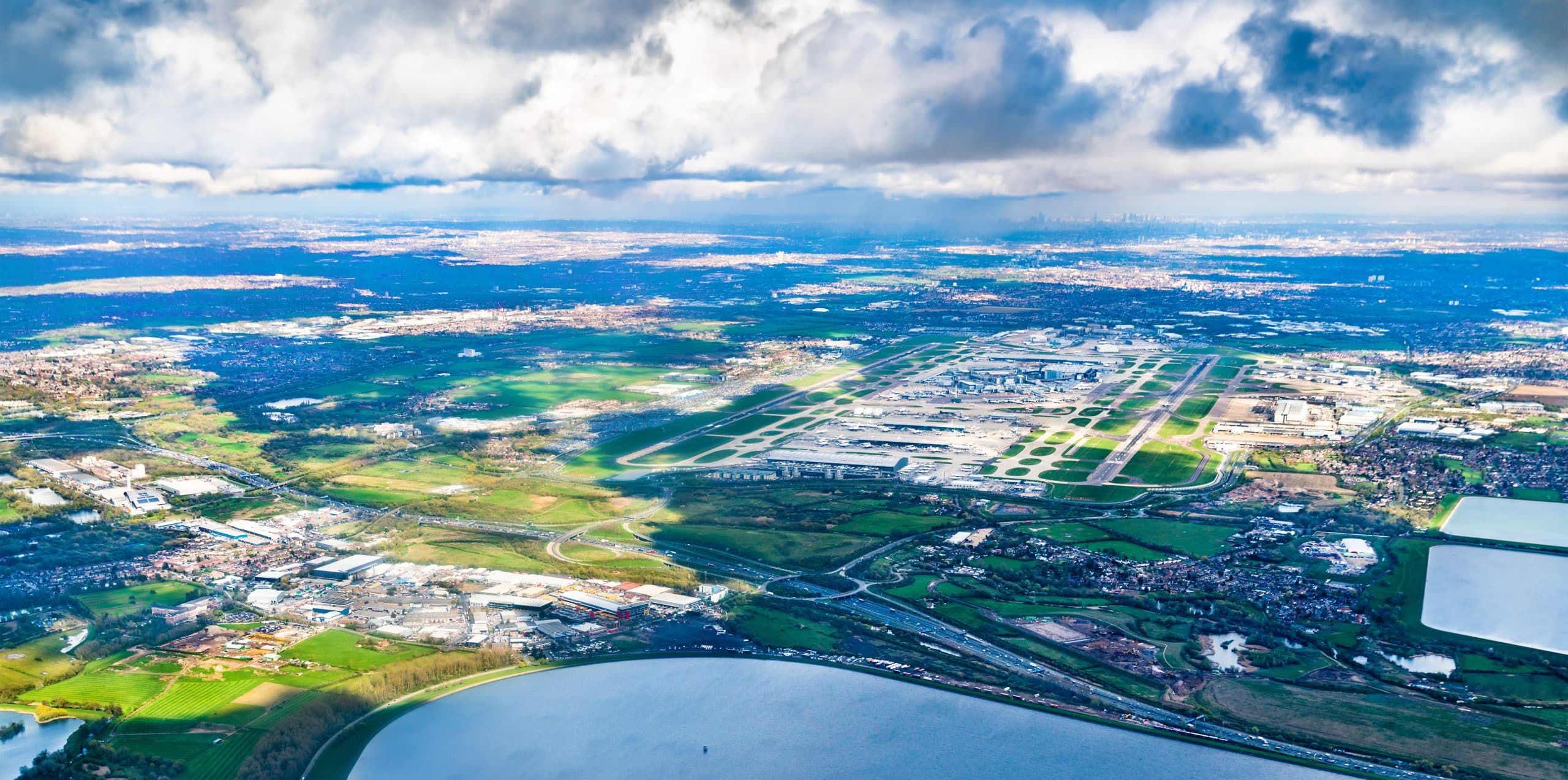 Aerial view of London Heathrow airport