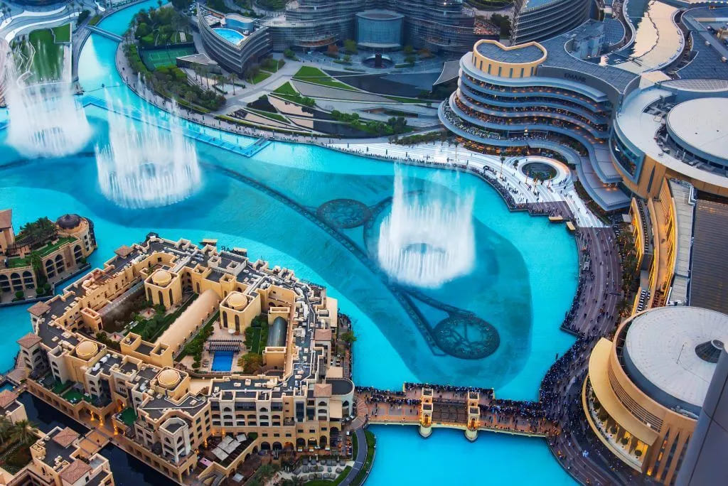 Dubai Fountain from Burj Khalifa view