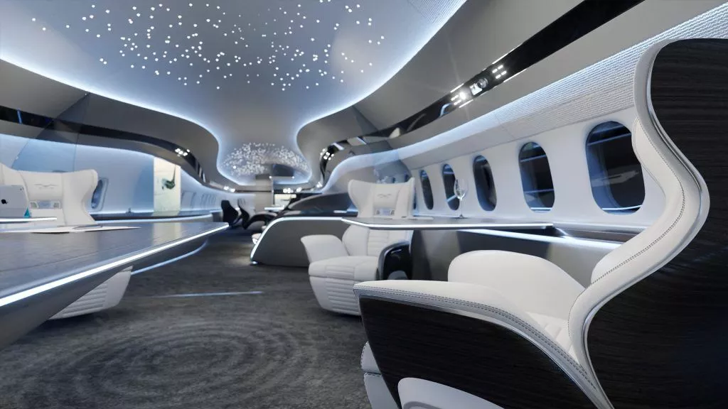 BBJ MAX Cabin renderings