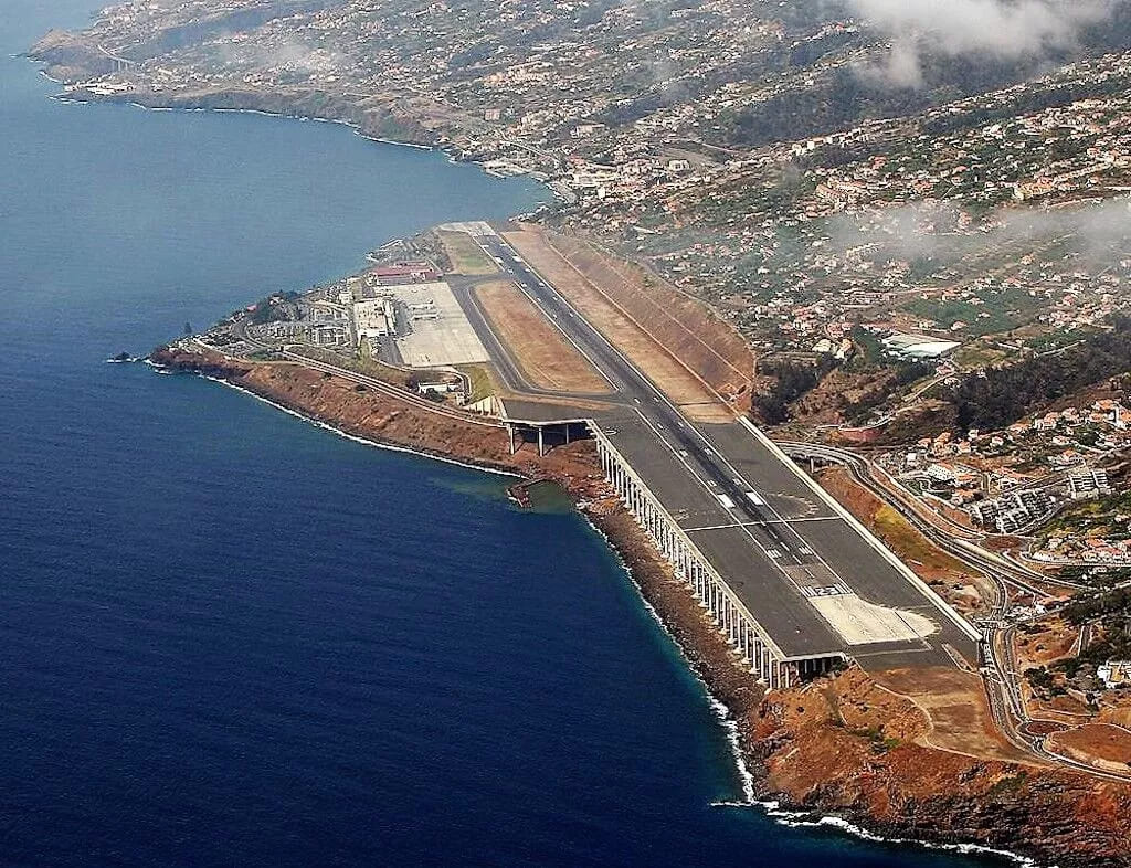 Aerial view of Madeira Airport