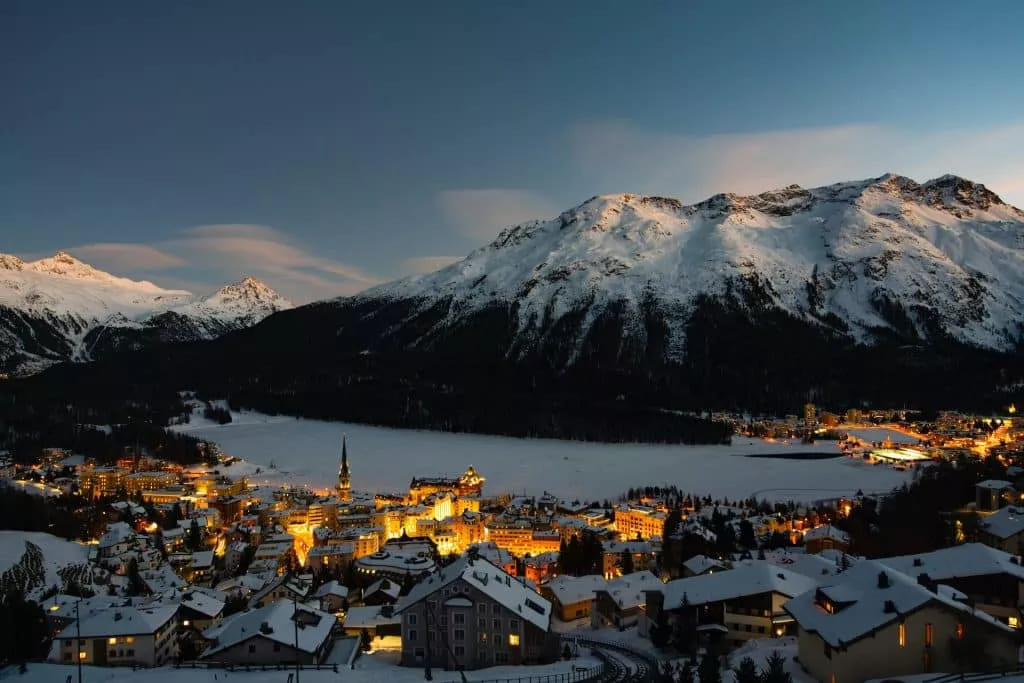St Moritz at night