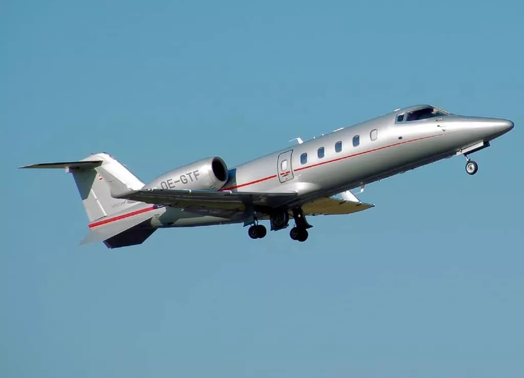 Learjet takeoff