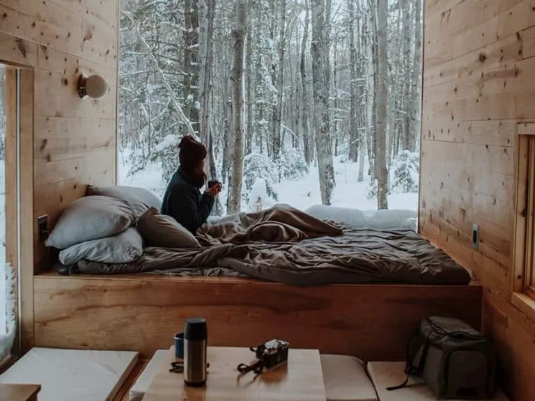 A girl enjoying hot chocolate during cold winter