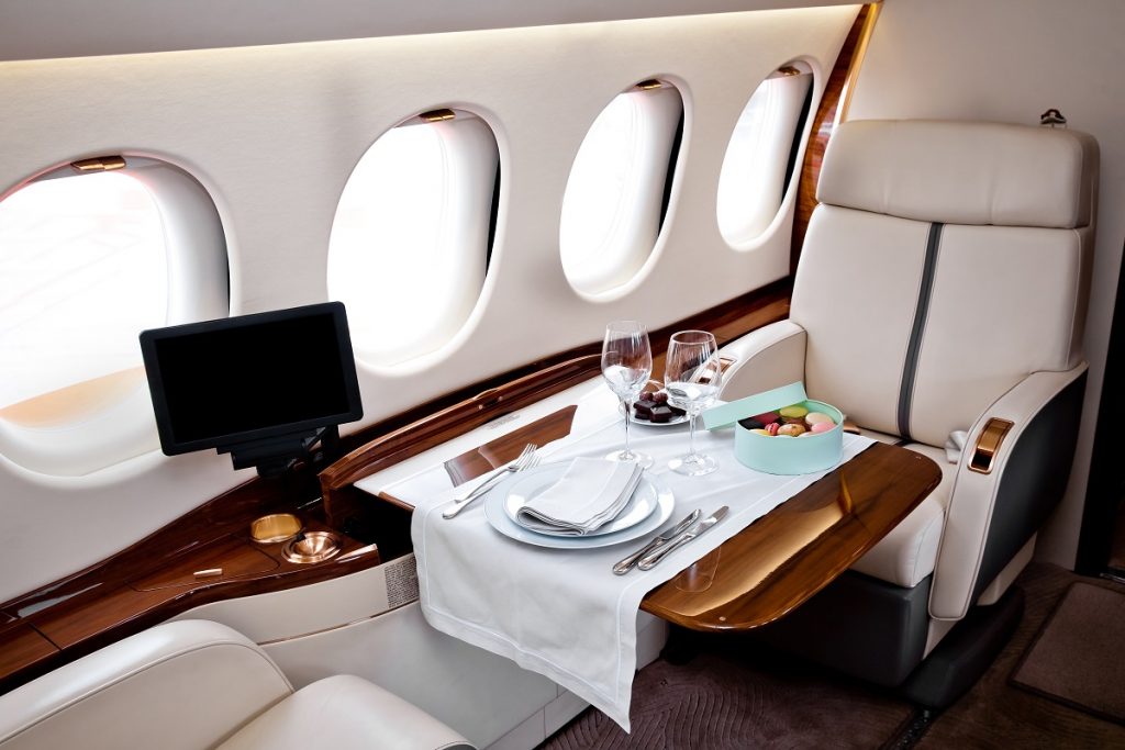 Private Jet Table serving
