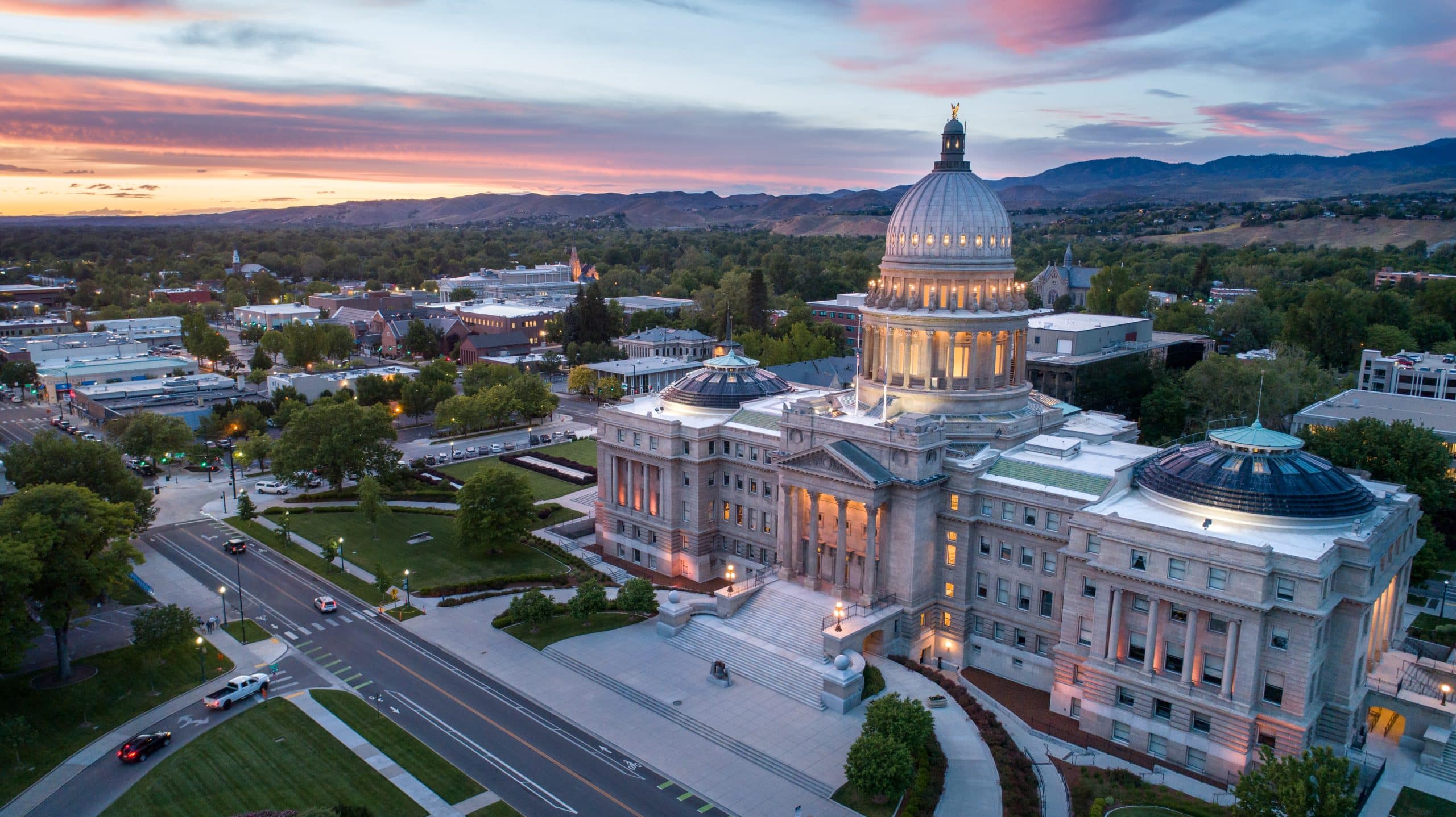 Boise capital building at night, Idaho, USA
