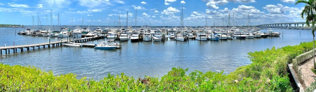 The St Lucie intracoastal river in Stuart, Florida, USA
