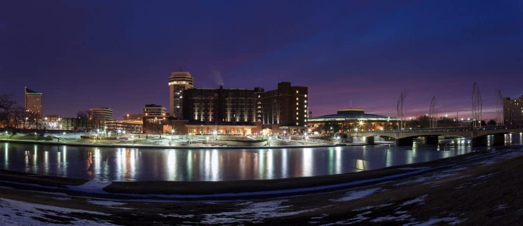 Wichita skyline. Fly Private Jet.