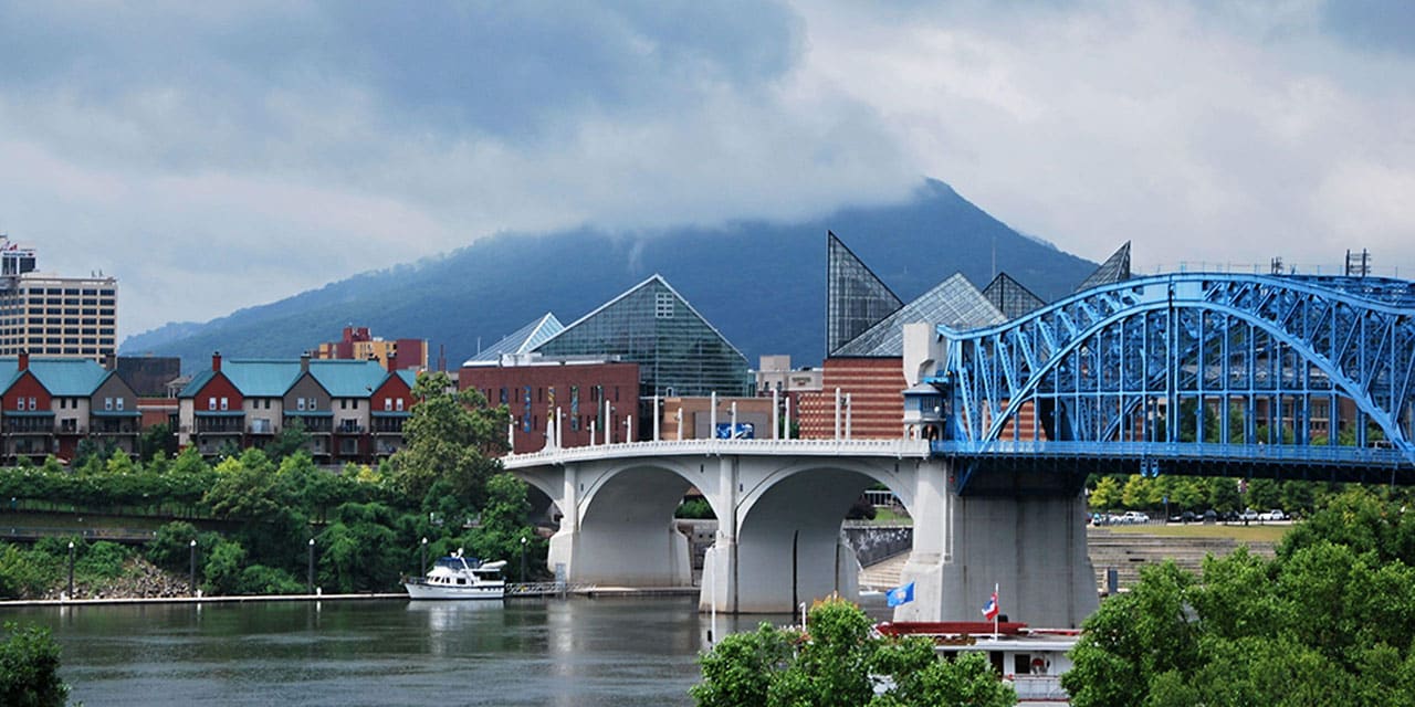Tennessee River, Chattanooga. Fly Private Jet.