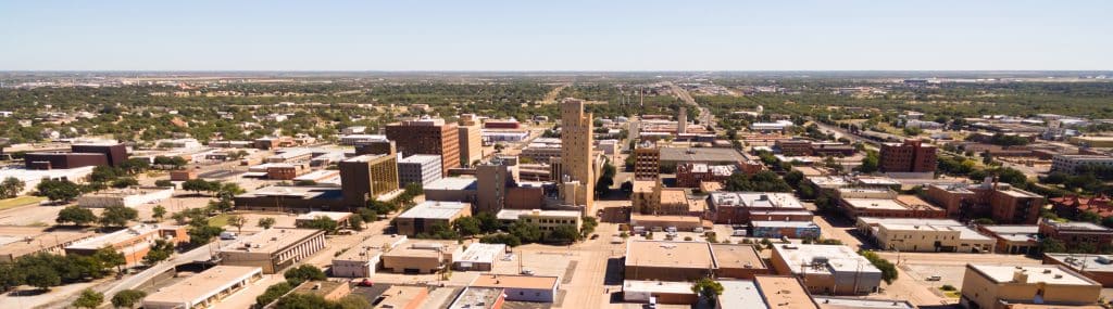 Lubbock, Texas Downtown, USA. Fly Private Jet.