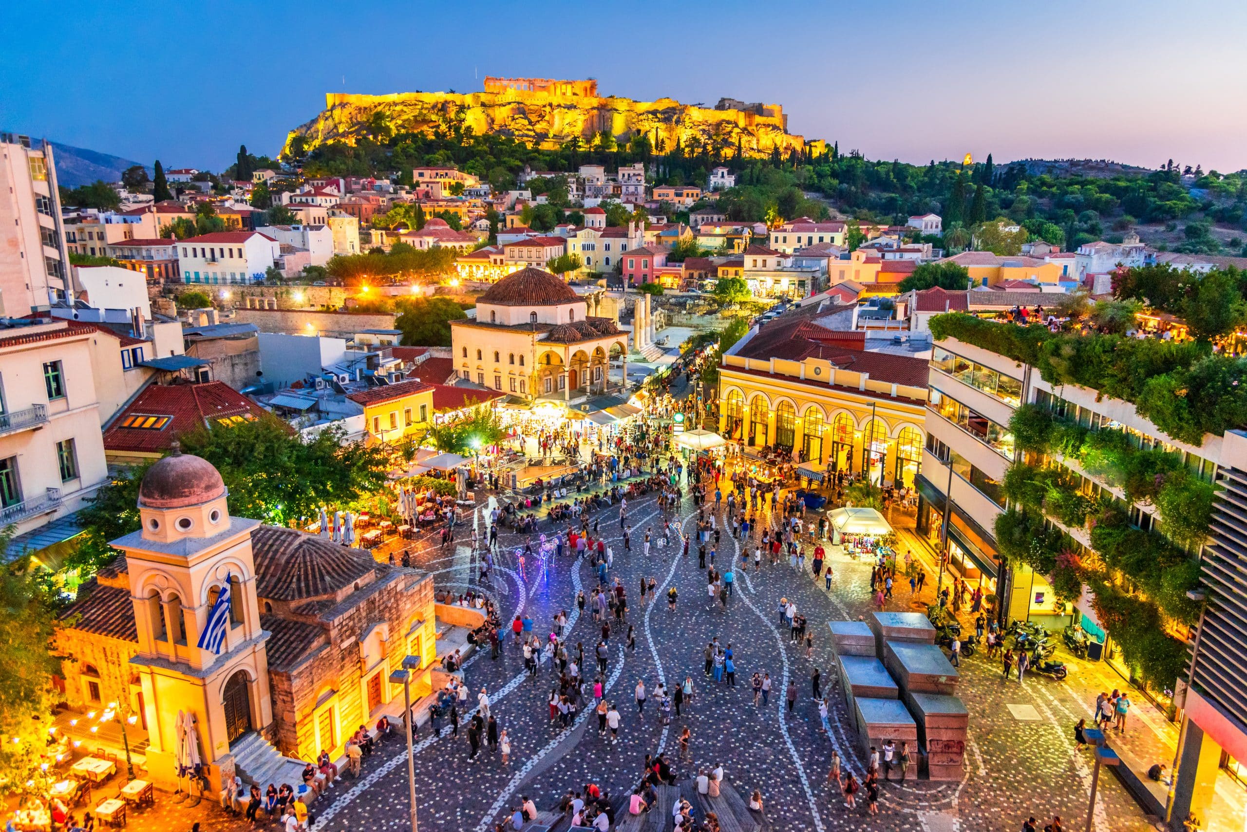 Athens Monastiraki Square. Fly Private to Athens