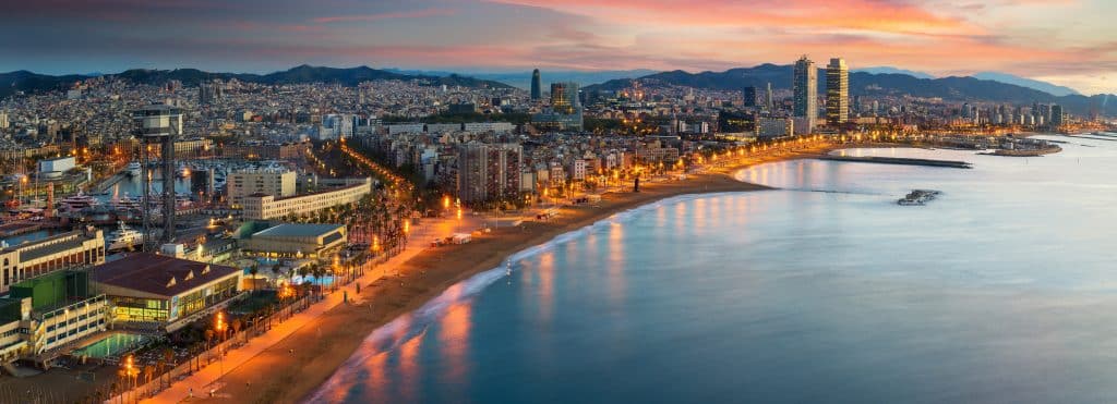 Panoramic view of Barcelona. Barcelona Private Jet Charter
