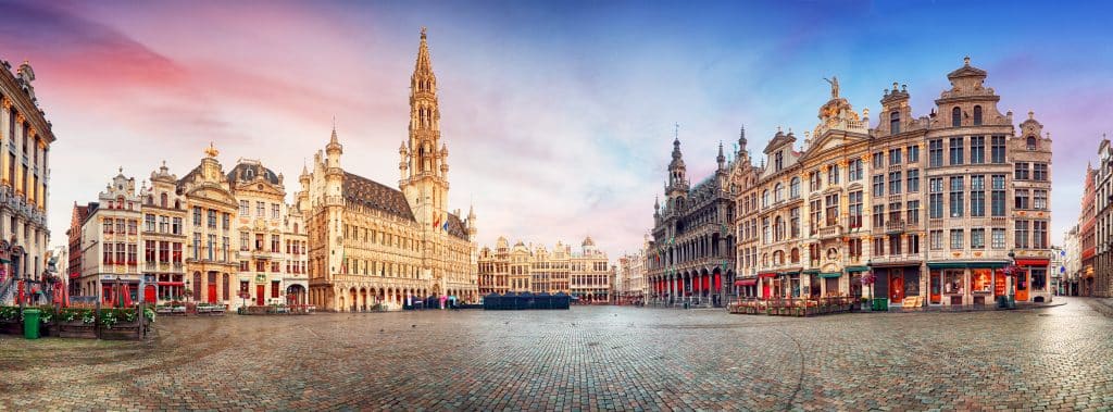 Panoramic view of Brussels. Brussels private jet charter.