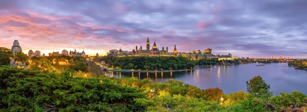 Parliament Hill in Ottawa. Ottawa private jet charter