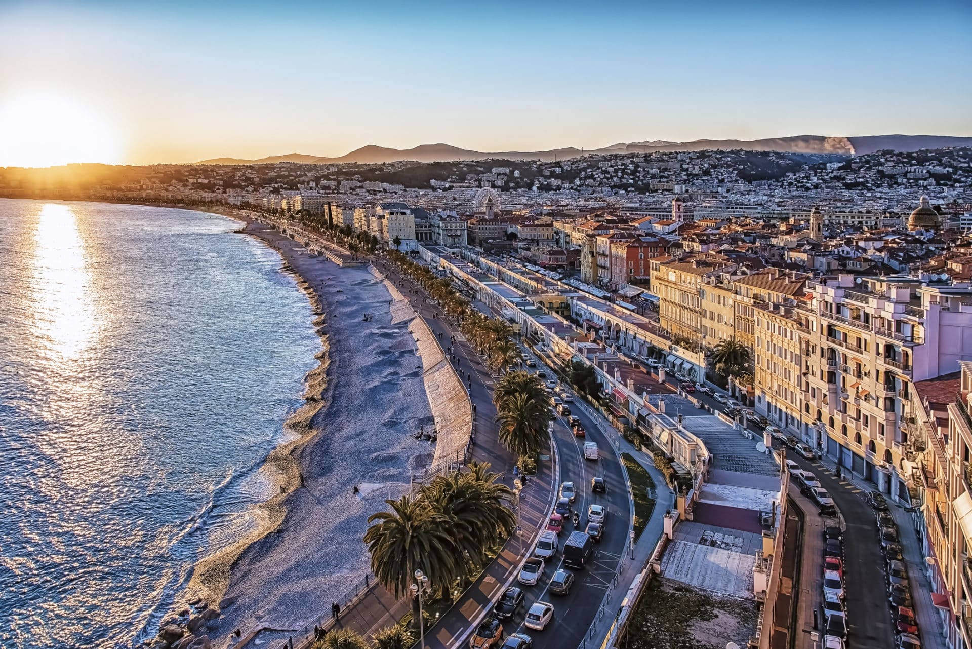 The beach in Toulon, Riviera, Cote d'Azur, France