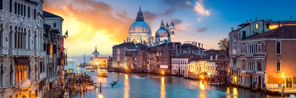 Panoramic view of Venice, Italy. Venice private jet charter.