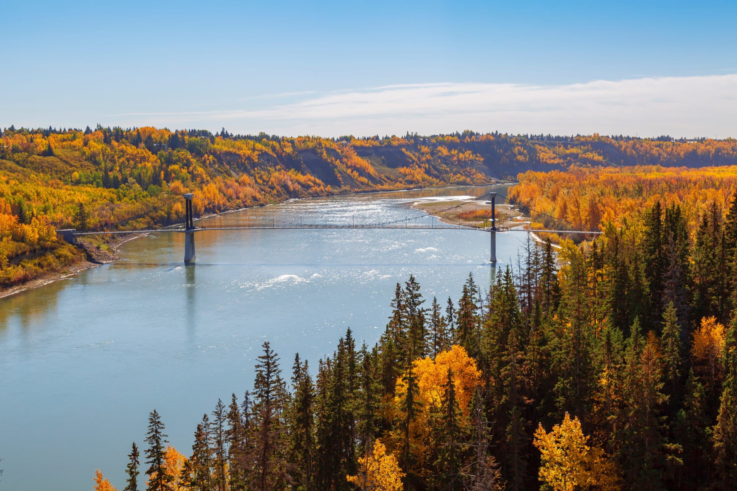 Edmonton footbridge. Private jet to Edmonton
