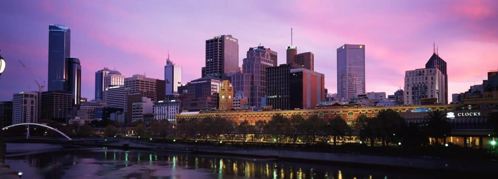 Panoramic view of Melbourne. Fly private to Melbourne