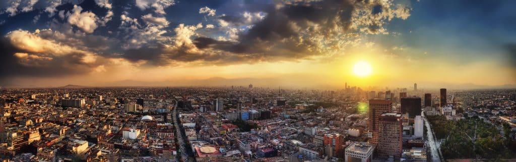 Mexico City Panoramic view. Mexico city private jet charter