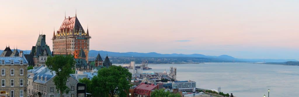 Sunset at the harbor in Victoria, British Columbia, Canada