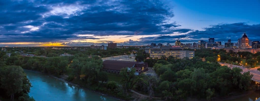 Panoramic view of Winnipeg. Fly Private to Winnipeg
