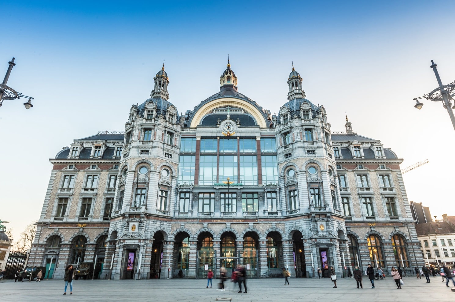Antwerp. Central railway station. Fly Private to Antwerp.