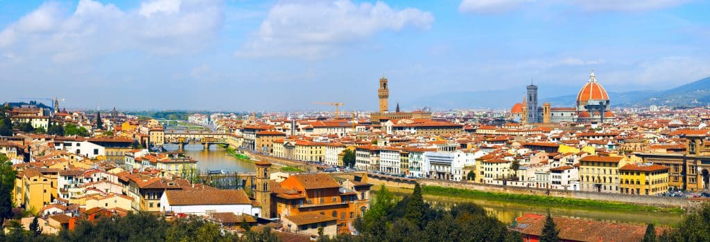 Panoramic view of Florence. Fly Private Jet