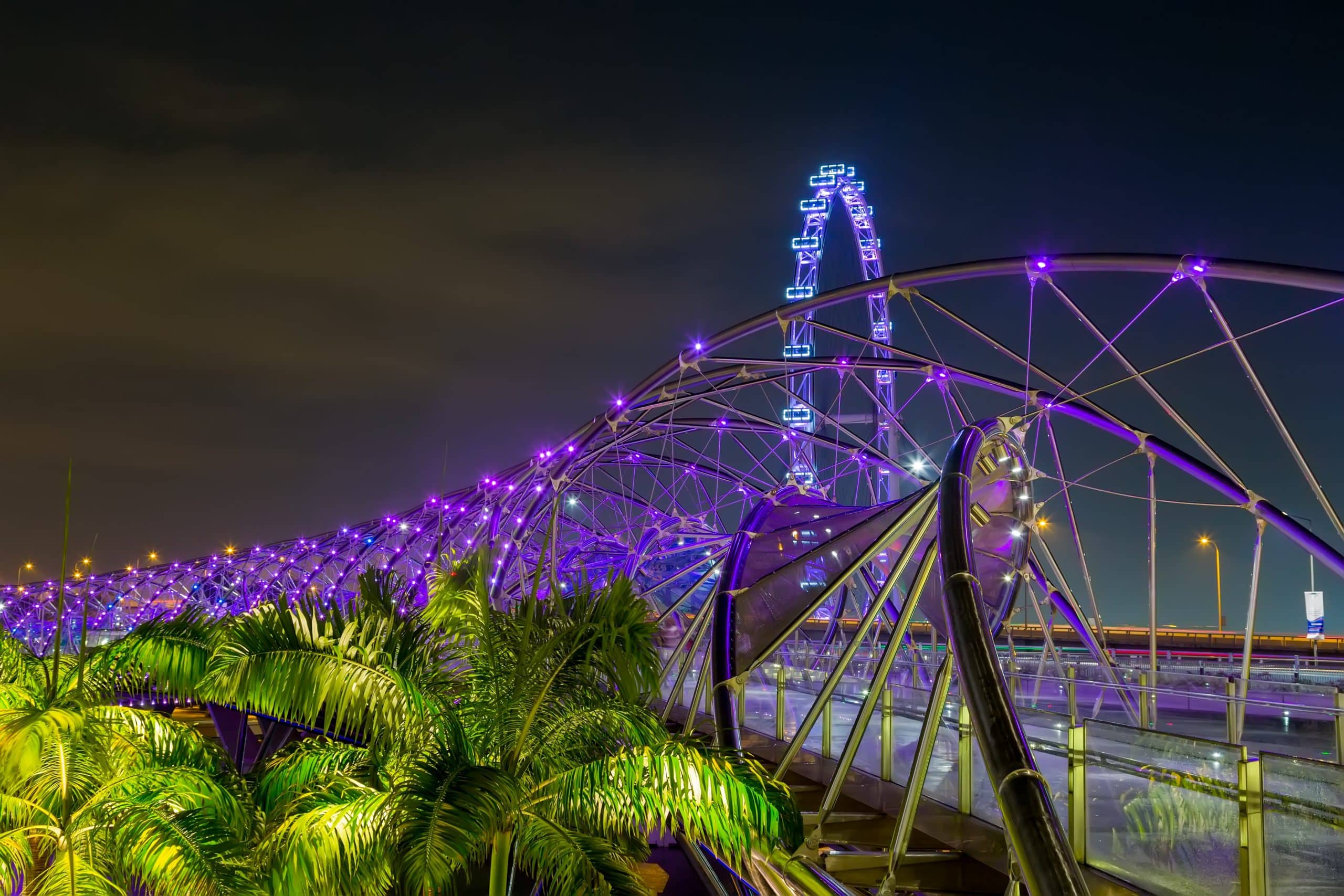 Singapore DNA Bridge at night