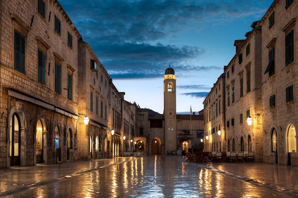 The Dubrovnik Stradun. Fly Private to Dubrovnik.