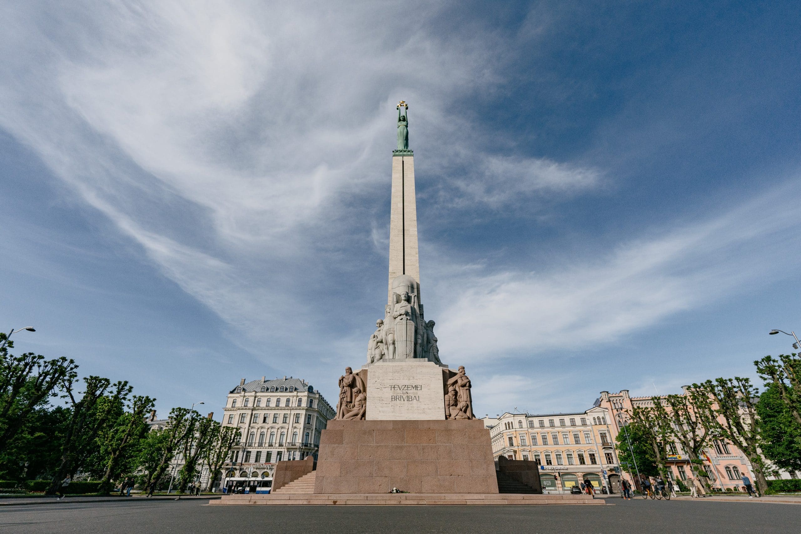 The Freedom Monument. Fly Private to Riga.