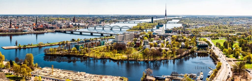 Panorama of Riga city. Fly Private to Riga.