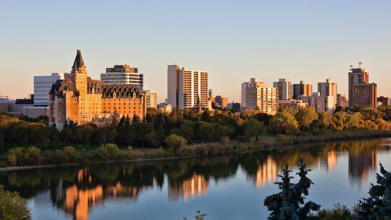 Downtown Saskatoon. Fly Private to Saskatoon.