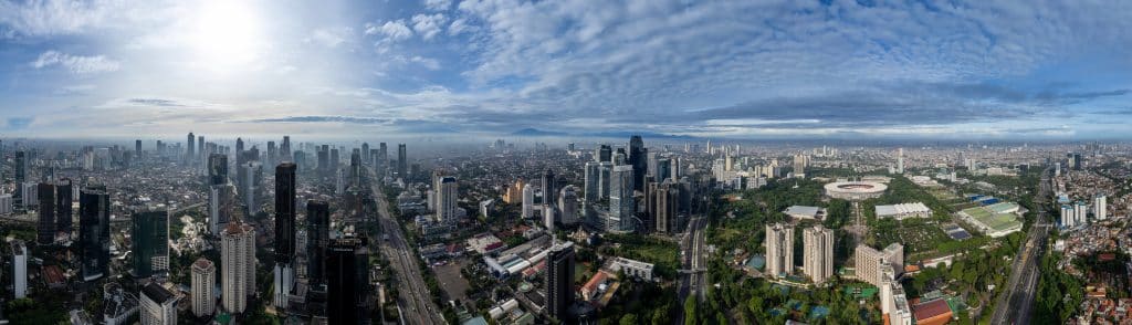 Skyline of Jakarta. Fly Private jet to Jakarta.