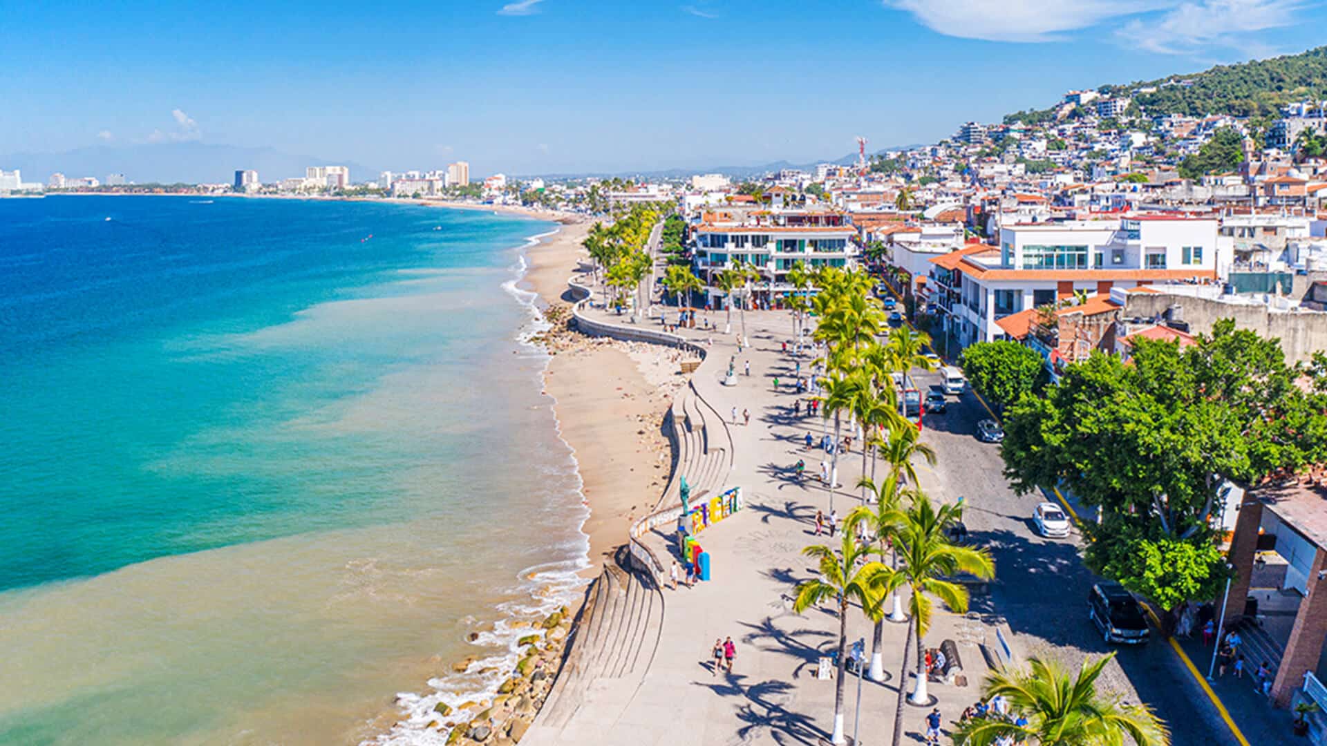 The Malecon beach. Fly Private to Puerto Vallarta.