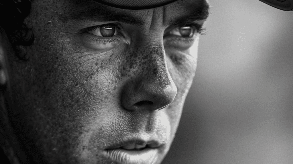 Rory McIlroy Portrait, Black and White (AI Generated)