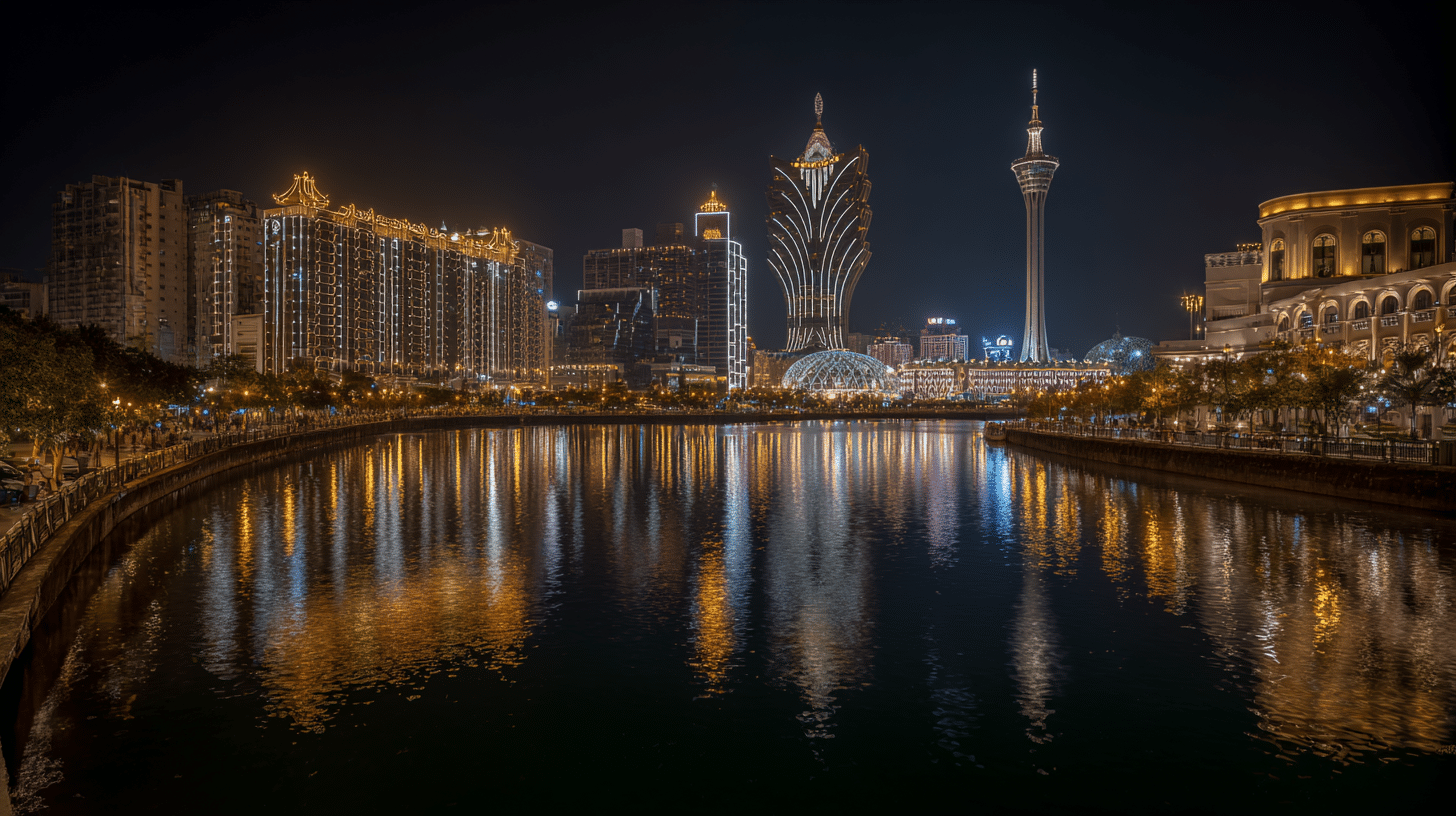 Macao City Skyline in the Evening